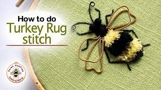 Turkey Rug Stitchturkey work hand embroidery for beginners video tutorial [upl. by Banyaz]