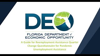 Reemployment Assistance Guide Quarter Change Questionnaire for PUA [upl. by Sedgewake]