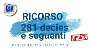 Ricorso 281 decies e seguenti [upl. by Lazaruk]