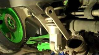 Swingarm and rear shock install on 0708 Kawasaki ZX6R Part 22 [upl. by Kcirddor915]