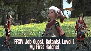 FFXIV Botanist BTN Job Quest Level 1  My First Hatchet [upl. by Ihcego122]