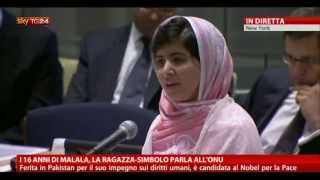 16 anni di Malala la ragazza simbolo parla allONU [upl. by Roberts]