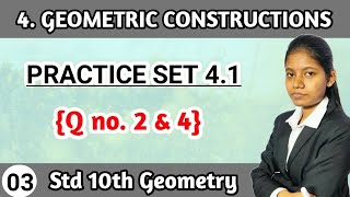 Standard 10th geometric construction practice set 41 question 2 and 4 geometry lecture 3 [upl. by Bergmans]