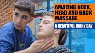 ASMR Rainy Day Barber Massage  Real Barber Shop Experience massage asmr [upl. by Eniamrahc]