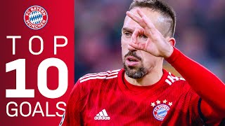 Franck Ribéry  Top 10 Goals for FC Bayern [upl. by Kcirdahs]