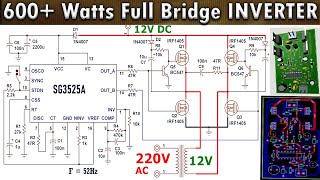 How To Make a 12V to 220V DC to AC Inverter with SG3525 PWM IC and Full HBridge Mosfet Driver [upl. by Liahus584]