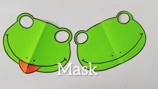 FROG FACE MASK ll PAPER MASK II EASY CRAFT IDEAScraftwraftshobha [upl. by Domingo]