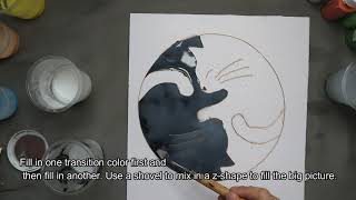 1Cloisonné painting for beginner enamel panting sand art CAT [upl. by Idrahs]