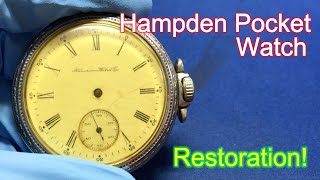 Hampden 16 Size Pocket Watch Restoration And some History [upl. by Niboc]