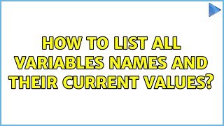 Ubuntu How to list all variables names and their current values [upl. by Dnalerb]