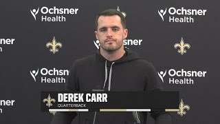 Derek Carr talks Loss to Carolina  SaintsPanthers Postgame  2024 NFL Week 9 [upl. by Jeniece]