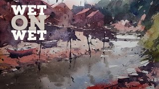 WET IN WET technique in Watercolor  How to tutorial by Tim Wilmot 51 [upl. by Asatan]