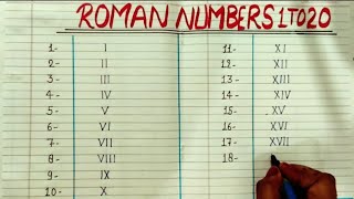 roman numbersroman no 1 to 20 write roman numbers romannumber romannumerals [upl. by Territus]