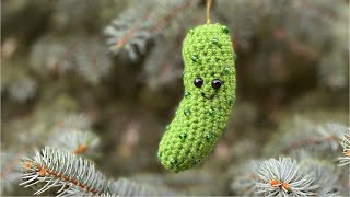 Crochet Christmas Pickle Ornament [upl. by Lipscomb]