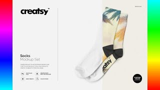 Mock Up Socks Mockup Set [upl. by Nottnerb440]