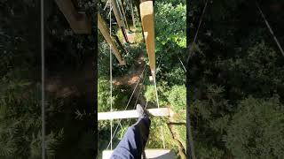 Man crosses rotating steps on high bridge in Foshan China [upl. by Celeste]