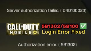 COD Mobile Authorization Error 5B13025B100 fixed codm [upl. by Ardell]