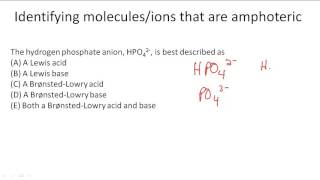 Identifying moleculesions that are amphoteric [upl. by Crompton]