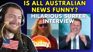 American Reacts to Hilarious Surfers have reporter in Stitches  TODAY Show Australia [upl. by Chrissie]