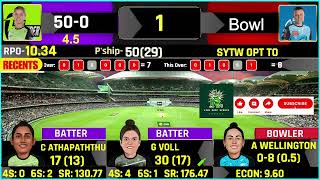 🔴Adelaide Strikers Women vs Sydney Thunder Women Live Score ADSW vs SYTW 8th Match WBBL LIVE 2024 [upl. by Aileve]