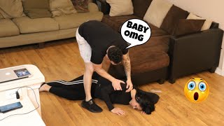 PASS OUT PRANK ON BOYFRIEND CUTE REACTION [upl. by Neyugn]