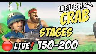 🔴 LIVE  Life Leech Mega Crab 2022  Stages 150200  Boom Beach [upl. by Anaujnas]