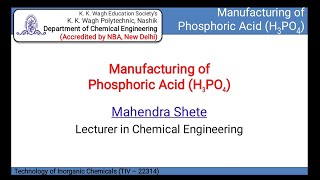 Manufacturing of Phosphoric Acid [upl. by Akinar232]