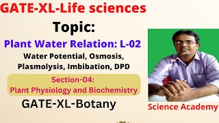 GATEXLBotanyLive Session L02 Plant Water Relation Plant Physiology amp Biochemistry GATE NEET [upl. by Osnofledi940]