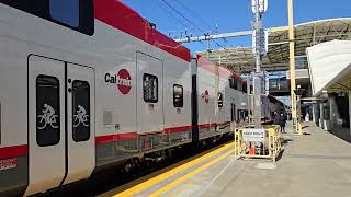 Caltrain Local 615 at Millbrae Station with JPBX 327 and 328 Stadler EMU Trainset caltrain [upl. by Hiltan]