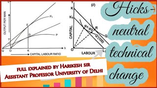 Model of technical change Hicks Neutralityugc net economics  labour deepening and capital saving [upl. by Nabila]