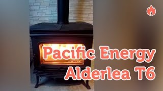 Горение пламени в печь камине Pacific Energy Alderlea T6 [upl. by Jewel]