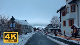 Relaxing Walk in Snowy German Suburb  4K HDR Walking Tour  Bavaria Germany [upl. by Ahtenek]