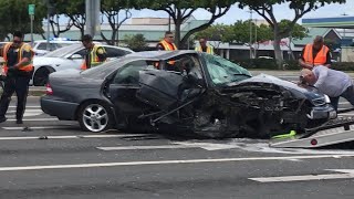 Fatal Ewa Beach crash Two bicyclists killed by driver losing control [upl. by Melquist776]