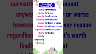 prepositional phrase with quotforquot 3 prepositionalphrases englishlearning [upl. by Reibaj]