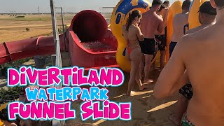 Funnel Slide Divertiland Waterpark Bucharest 4K [upl. by Wolram]