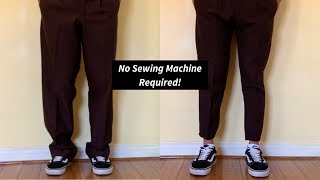 How to Taper and Hem Pants WITHOUT a Sewing Machine [upl. by Marlen]