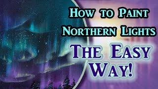 Acrylic Painting Lesson  Easy Northern Lights [upl. by Letta862]