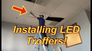 Installing New Adjustable LED Troffers [upl. by Annuhsal]