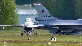 4K 4X Dutch F16A Take off and Arrival at Volkel [upl. by Kyne]