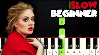 Someone Like You  Adele  SLOW BEGINNER PIANO TUTORIAL  SHEET MUSIC by Betacustic [upl. by Kersten]