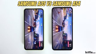 Samsung Galaxy A35 vs Samsung Galaxy A54  Video test Display SpeedTest Camera Comparison [upl. by Proudlove]