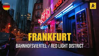 Walking in Frankfurt Bahnhofsviertel  Red Light District after Sunset  August 2023 [upl. by Fitton]