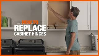 How to Replace Cabinet Hinges  The Home Depot [upl. by Imoyaba]