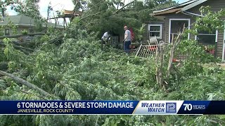 Tornado damage in Janesville [upl. by Donella]