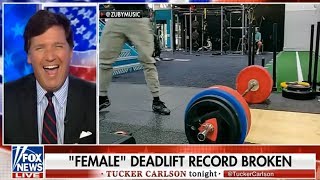 Tucker Carlson REACTS to Zubys Female Deadlift Record [upl. by Ateinotna]