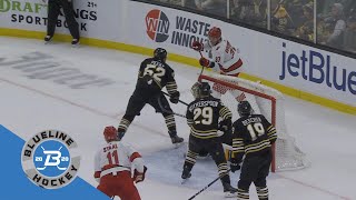 Andrei Svechnikov pulls of The Michigan on Jeremy Swayman NESN [upl. by Assina532]