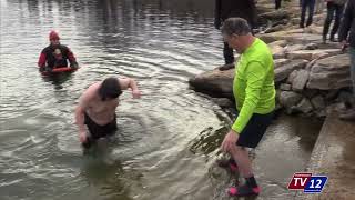 Another Successful Dive Brockville Adventure Centre Polar Bear Dip Held on Monday [upl. by Dnomaid]