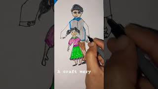 Father and daughter story art craft drawing shorts father [upl. by Nels]