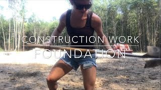 CONSTRUCTION WORK Foundation Part 1Digging FootersPiers Post Holes amp HOW TO SQUARE A HOUSE [upl. by Gretchen]