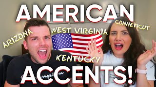 🇬🇧 Brits React to Different American Accents 🇺🇸 [upl. by Newg678]